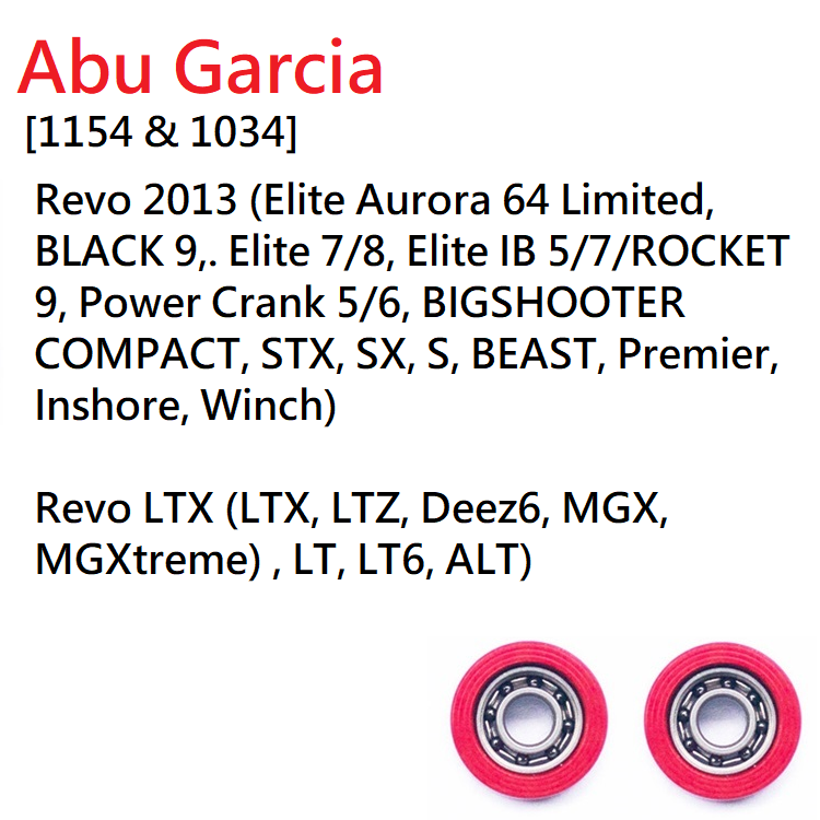 Fishing Reel Bearing Kit Stainless steel hybrid ceramic ball bearings for  ABU Garcia MAX, Revo, MGX, Elite, IB, Rocket, SX, Orra