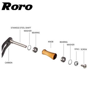 Roro DIY Handle Knob Lightweight Round Solid Wood Grip For DAIWA