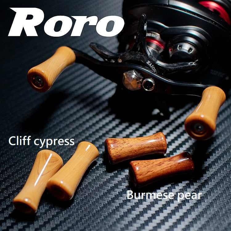 Roro DIY Handle Knob Lightweight Round Solid Wood Grip For DAIWA / SHIMANO 1 Set(2 pcs) - RORO LURE
