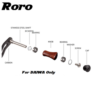Roro DIY Handle Knob Round Solid Wood Grip For DAIWA / SHIMANO 1 Set ( 2 pcs) - RORO LURE