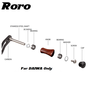 Roro Handle Knob Round Solid Wood Grip For DAIWA / SHIMANO 1 Set ( 2 pcs)