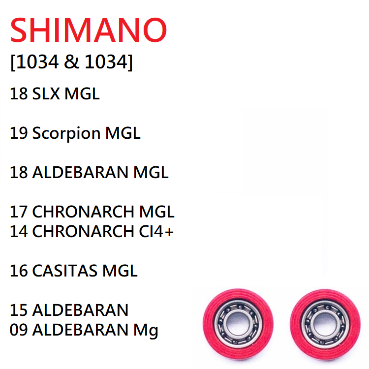 Roro Bearings Fit SHIMANO [1034 & 1034] 18 SLX MGL 19 Scorpion MGL 18 ALDEBARAN MGL 17 CHRONARCH MGL... - RORO LURE