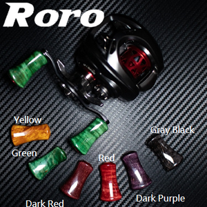 Roro DIY Handle Knob Lightweight Glossy Stable Wood Grip For DAIWA / SHIMANO 1 Set(2 pcs) - RORO LURE