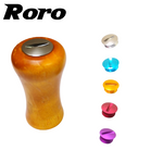 Load image into Gallery viewer, Roro DIY Handle Knob Round Glossy Stable Wood Grip For DAIWA / SHIMANO 1 Set (2 pcs) - RORO LURE
