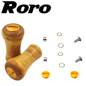 Roro DIY Handle Knob Round Glossy Stable Wood Grip For DAIWA