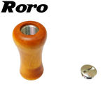 画像をギャラリービューアに読み込む, Roro DIY Handle Knob Round Glossy Stable Wood Grip For DAIWA / SHIMANO 1 Set (2 pcs) - RORO LURE
