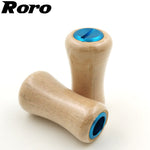画像をギャラリービューアに読み込む, Roro DIY Handle Knob Round Soft Wood Grip For DAIWA / SHIMANO 1 Set ( 2 pcs) - RORO LURE
