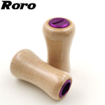 Load image into Gallery viewer, Roro DIY Handle Knob Round Soft Wood Grip For DAIWA / SHIMANO 1 Set ( 2 pcs) - RORO LURE
